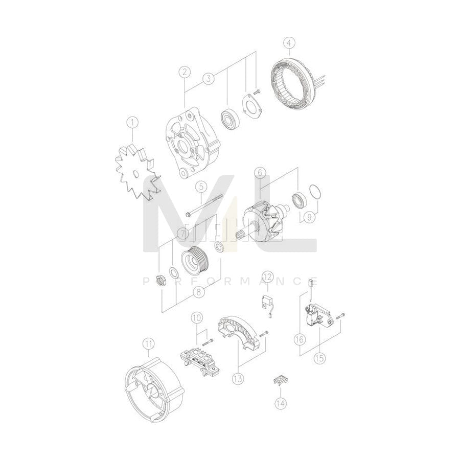 MAHLE ORIGINAL MG 150 Alternator 14V, 55A | ML Performance Car Parts
