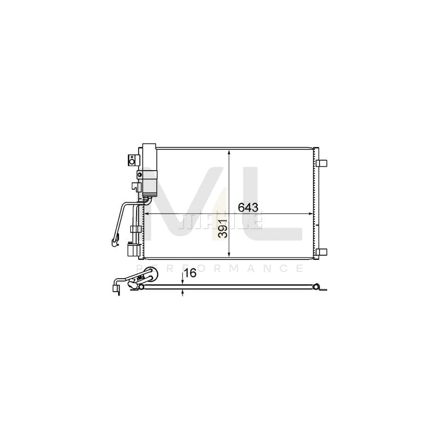 MAHLE ORIGINAL AC 605 000S Air conditioning condenser for NISSAN QASHQAI with dryer | ML Performance Car Parts
