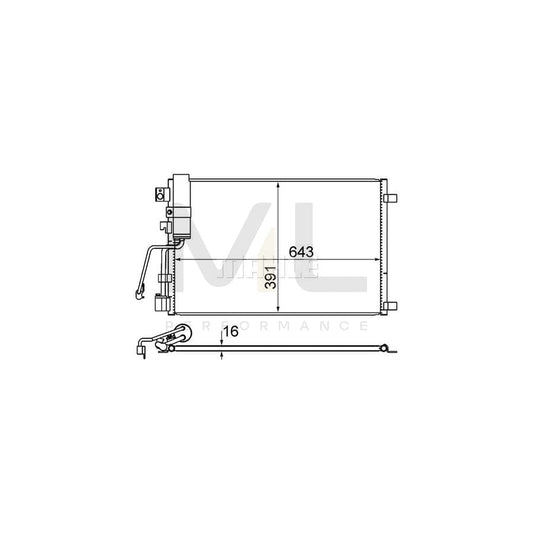 MAHLE ORIGINAL AC 605 000S Air conditioning condenser for NISSAN QASHQAI with dryer | ML Performance Car Parts