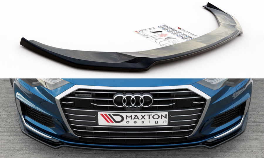 Maxton Design AU-A6-C8-SLINE-FD1T Front Splitter V.1 Audi A6 S-Line / S6 C8 | ML Performance UK Car Parts