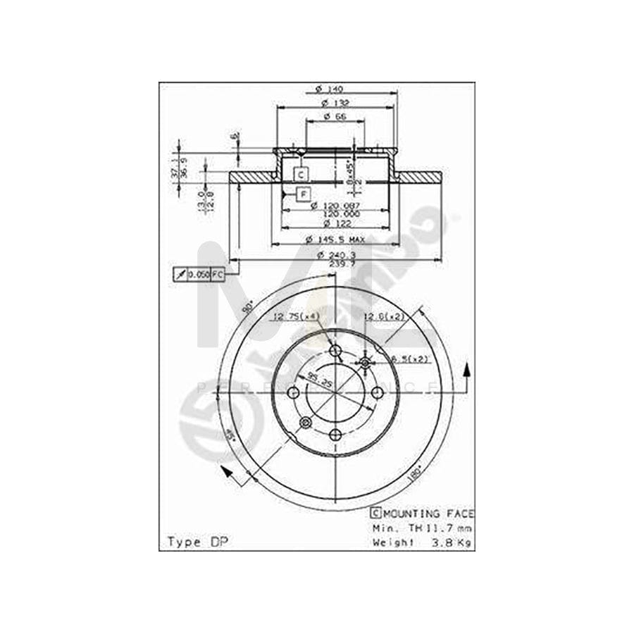 BREMBO 08.4748.10 Brake Disc Solid, with bolts/screws | ML Performance Car Parts