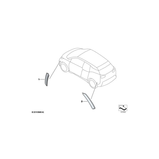 Genuine BMW 63117467475 I01 Side Marker Reflector, Left (Inc. i3s 120Ah Rex, i3 120Ah Rex & i3 120Ah) | ML Performance UK Car Parts