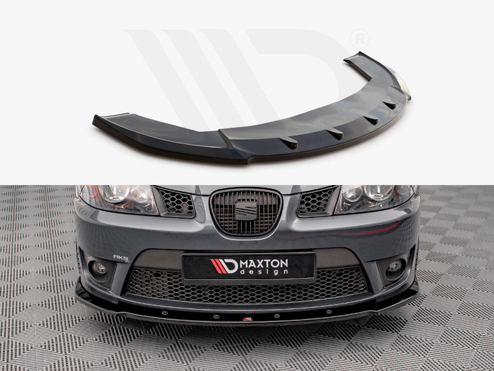 Maxton Design SE-IB-3-CU-FD1T Front Splitter V.1 Seat Ibiza Cupra MK3 (2004-2008) | ML Performance UK Car Parts