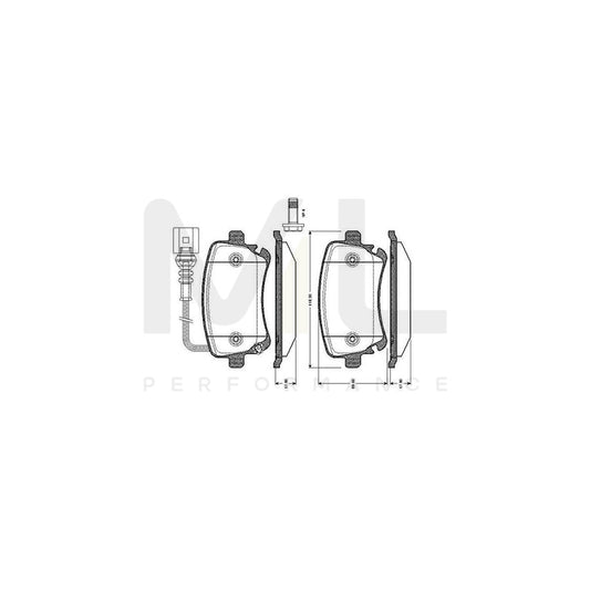 Bosch 0986Tb2426 Brake Pad Set Incl. Wear Warning Contact  | ML Performance Car Parts