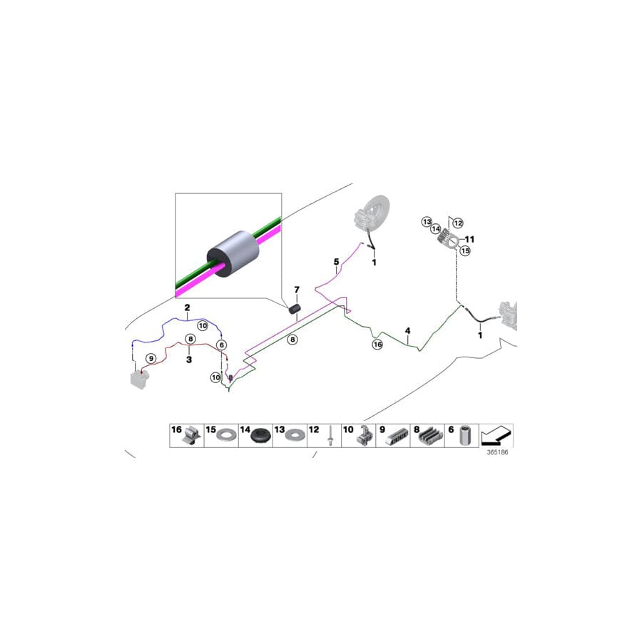 Genuine BMW 34326858634 I15 I12 Bracket, Brake Hose, Rear Right (Inc.  & i8) | ML Performance UK Car Parts