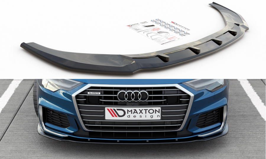 Maxton Design AU-A6-C8-SLINE-FD2T Front Splitter V.2 Audi A6 S-Line / S6 C8 | ML Performance UK Car Parts
