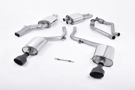 MillTek SSXAU266 Audi S5 Cat-Back Exhaust Dual Cerakote Black Tips - EC Approved