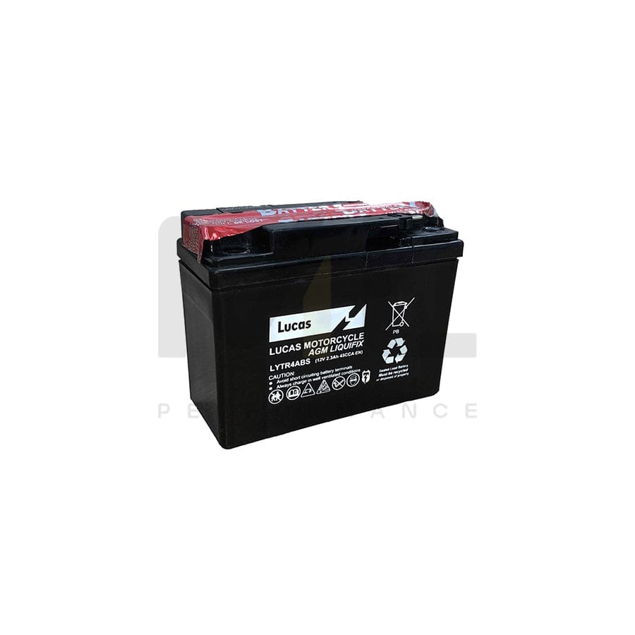 LYTR4ABS Lucas Motorbike Battery YTR4A-BS | Car Batteries UK | ML Performance Car Parts
