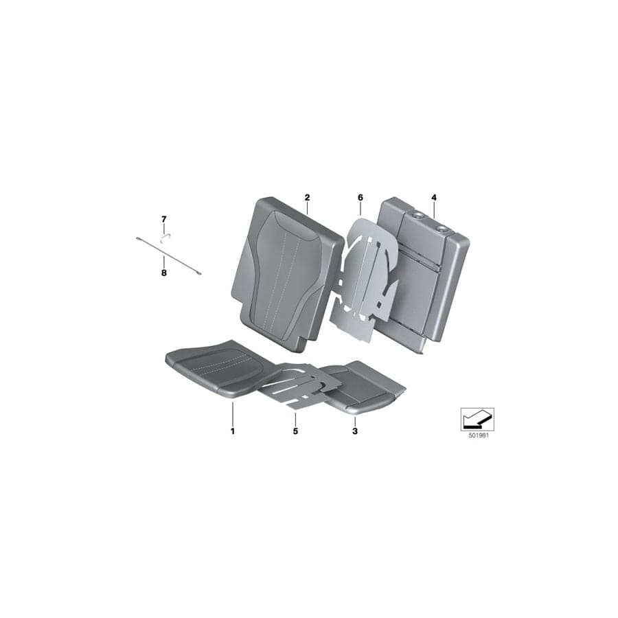 Genuine BMW 52207932365 G07 Cover For Comfort Backrest,Leather Left ELFENBEINWEISS (Inc. X7 50iX, X7 40iX & X7 M50iX) | ML Performance UK Car Parts