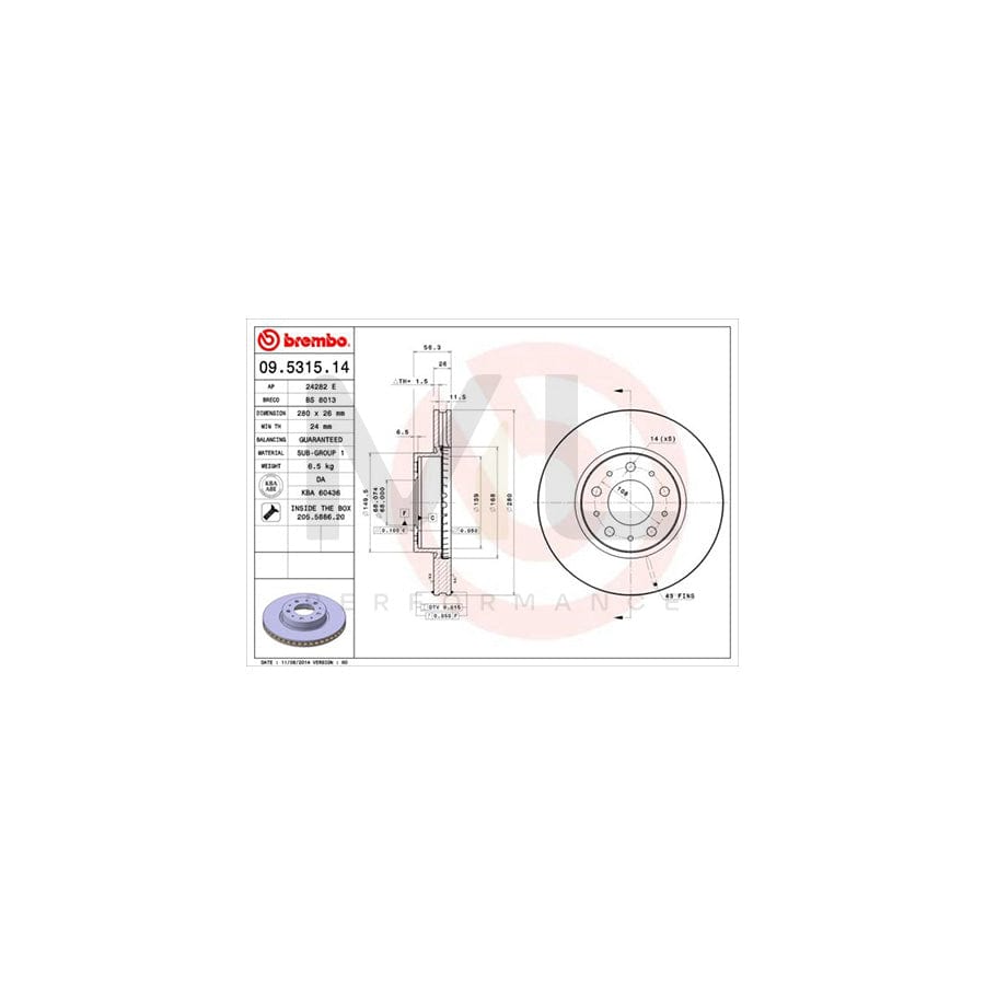 BREMBO 09.7011.24 Brake Disc Internally Vented, High-carbon, with bolts/screws | ML Performance Car Parts