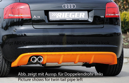 Rieger 00056774 Audi 8P A3 Rear Diffuser 1 | ML Performance UK Car Parts