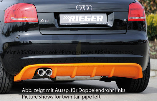 Rieger 00056774 Audi 8P A3 Rear Diffuser 1 | ML Performance UK Car Parts