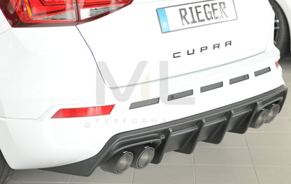 Rieger 00027045 SEAT 5FP Ateca Cupra Rear Diffuser 2 | ML Performance UK Car Parts