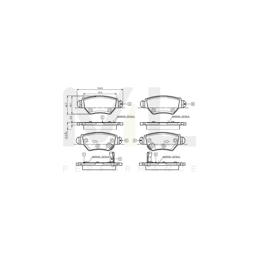 Bosch 0986Tb2777 Brake Pad Set Excl. Wear Warning Contact, With Accessories  | ML Performance Car Parts