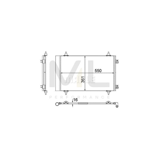 MAHLE ORIGINAL AC 487 000P Air conditioning condenser with dryer | ML Performance Car Parts