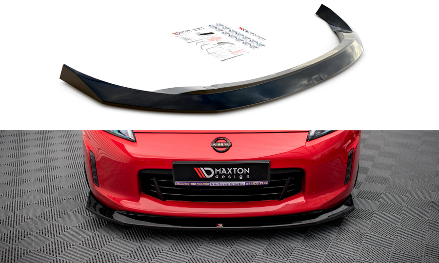 Maxton Design NI-370F-FD1T Front Splitter V.1 Nissan 370Z Facelift | ML Performance UK Car Parts