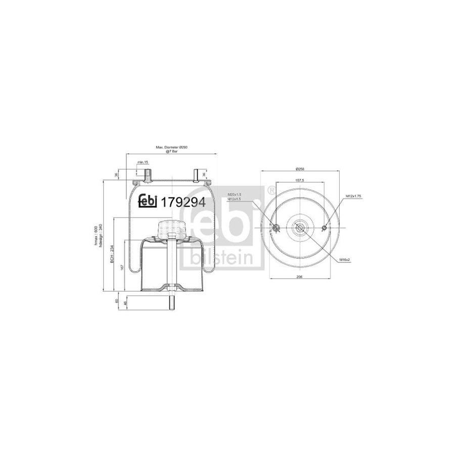 Febi Bilstein 179294 Boot, Air Suspension