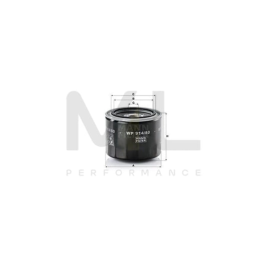 MANN-FILTER WP 914/80 Oil Filter Spin-on Filter, with one anti-return valve | ML Performance Car Parts