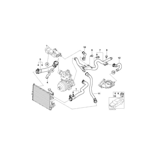 Genuine BMW 11537785714 E39 E38 E46 Water Hose (Inc. 330d, 530d & 330xd) | ML Performance UK Car Parts