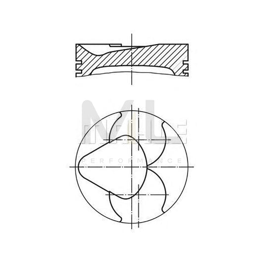 MAHLE ORIGINAL 676 13 00 Piston 91,1 mm, with piston rings, with piston ring carrier | ML Performance Car Parts