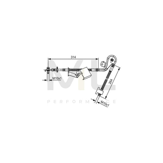 BOSCH 1 987 481 468 Brake Hose for PEUGEOT 407 504mm, M10x1 | ML Performance Car Parts