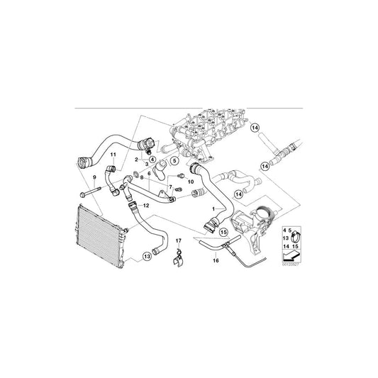 Genuine BMW 11537785149 E39 Water Hose (Inc. 520d) | ML Performance UK Car Parts