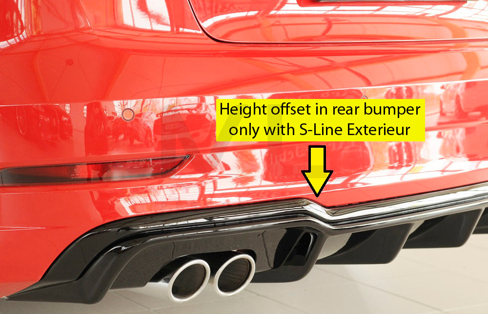 Rieger 00056825 Audi 8V S3 Rear Diffuser 10 | ML Performance UK Car Parts