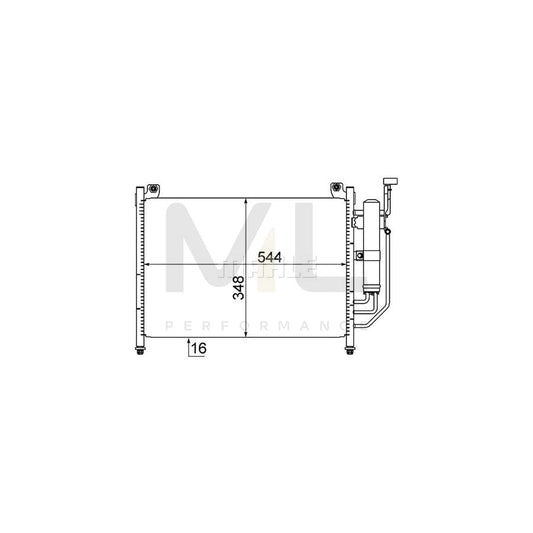 MAHLE ORIGINAL AC 608 000S Air conditioning condenser for MAZDA 2 Hatchback (DE, DH) with dryer | ML Performance Car Parts