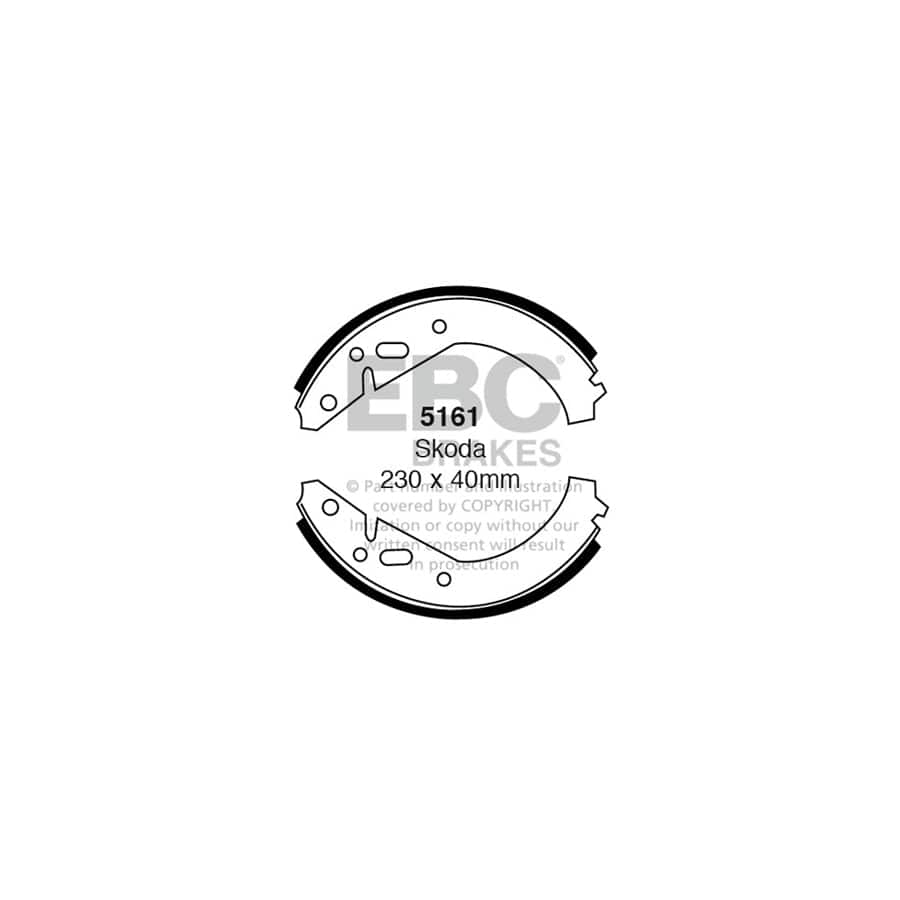 EBC 5161 Skoda Front/Rear Brake Shoes 1 | ML Performance UK Car Parts