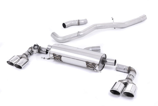 MillTek SSXAU491 Audi S1 Non-Resonated Cat-Back Exhaust with Quad Polished Oval Tips