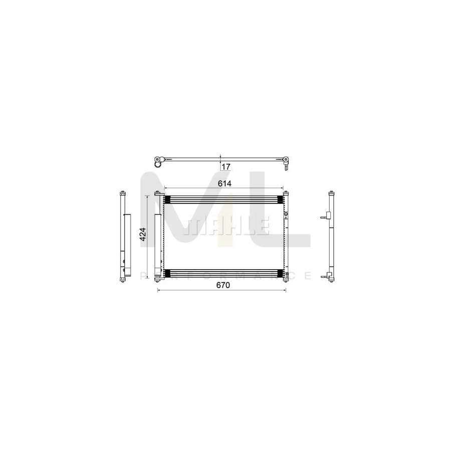 MAHLE ORIGINAL AC 490 000S Air conditioning condenser for SUZUKI Grand Vitara II Off-Road (JT, TE, TD) with dryer | ML Performance Car Parts