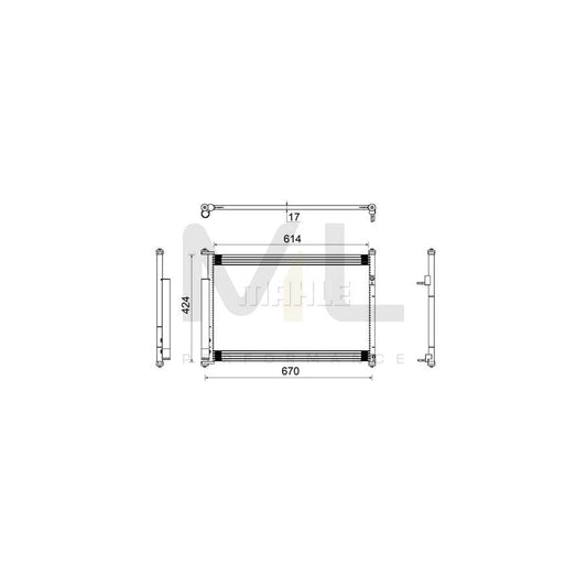 MAHLE ORIGINAL AC 490 000S Air conditioning condenser for SUZUKI Grand Vitara II Off-Road (JT, TE, TD) with dryer | ML Performance Car Parts