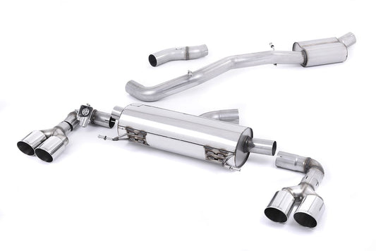 MillTek SSXAU488 Audi S1 Resonated Cat-Back Exhaust with Quad Polished Round Tips