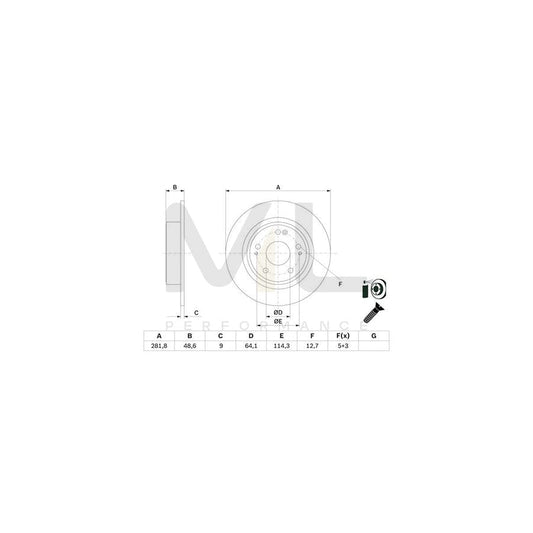 BOSCH 0 986 479 F76 Brake Disc for HONDA HR-V II (RU) Solid, Coated, with bolts/screws | ML Performance Car Parts