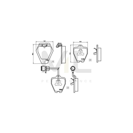 Brembo P 85 038 Brake Pad Set With Brake Caliper Screws, With Piston Clip | ML Performance Car Parts