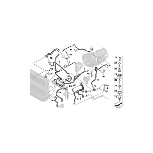 Genuine BMW 17127644104 F15 Hose For Electric Coolant Pump (Inc. X5 40eX) | ML Performance UK