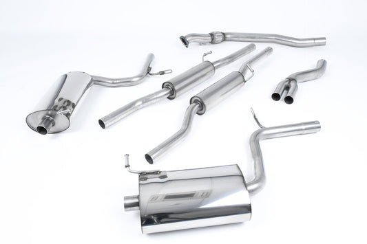 MillTek SSXAU514 Audi A4 Cat-Back Exhaust with 100mm GT100 Trims for Manual Models