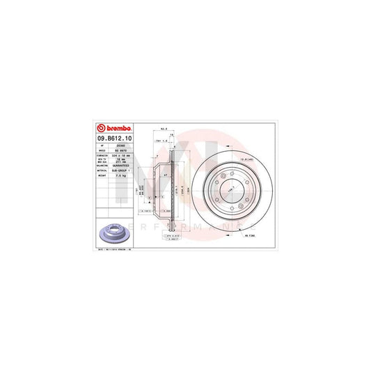 BREMBO 09.B612.10 Brake Disc for HYUNDAI H-1 Box Internally Vented | ML Performance Car Parts