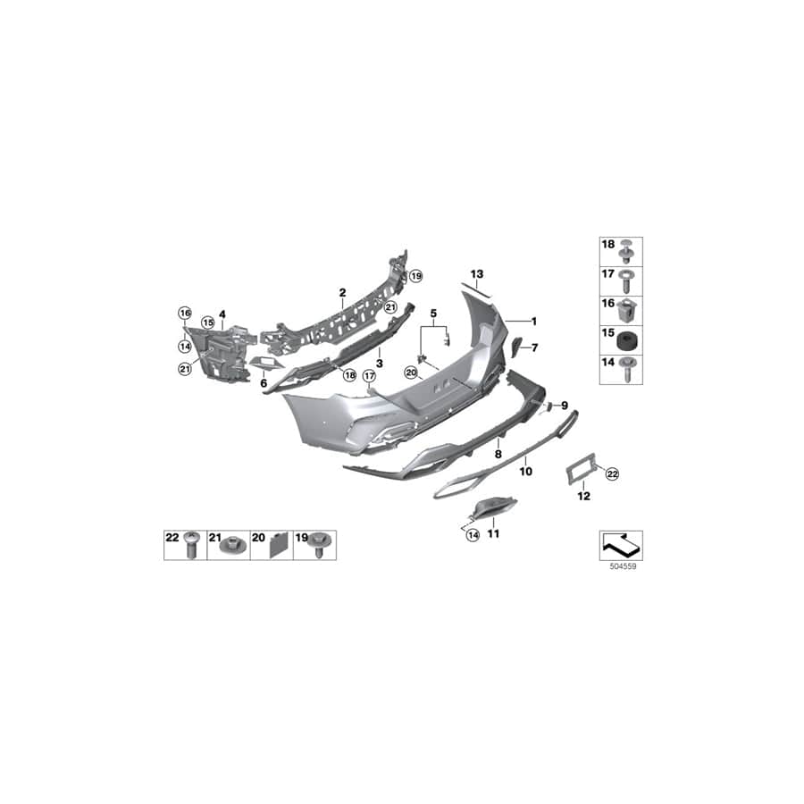 Genuine BMW 51128075305 G16 Guide, Center Rear M (Inc. 840i, 840dX & M850iX) | ML Performance UK Car Parts