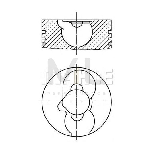 MAHLE ORIGINAL 228 36 00 Piston 121 mm, with piston rings, with piston ring carrier | ML Performance Car Parts