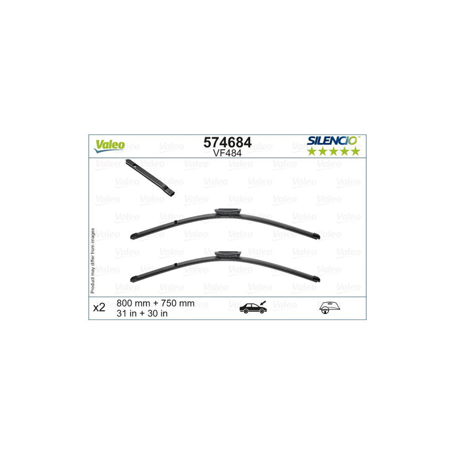 Valeo Silencio Flat Blade Set, Silencio X.Trm 574684 Wiper Blade For Citro?? C4 | ML Performance UK Car Parts