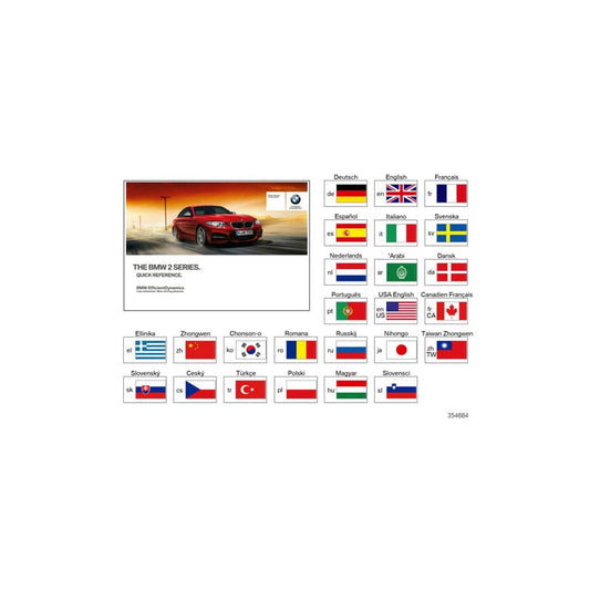 Genuine BMW 01402954917 F22 Quick Reference Guide, F22 With Idrive ENUS (Inc. 230iX, M235i & M240iX) | ML Performance UK Car Parts