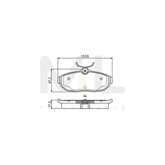 Bosch 0986495401 Brake Pad Set For Ford Usa Mustang With Anti-Squeak Plate, With Mounting Manual BP1774 | ML Performance Car Parts