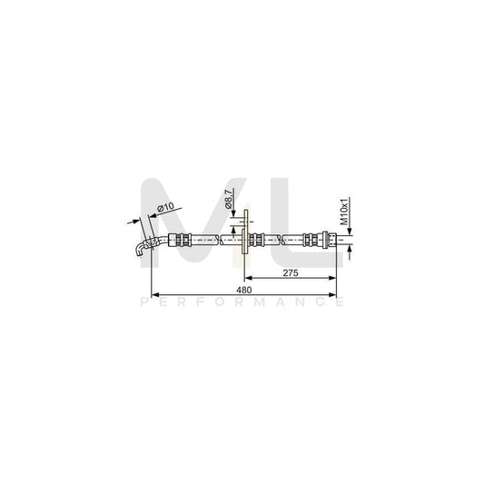 BOSCH 1 987 476 758 Brake Hose for TOYOTA RAV 4 466mm, M10x1 | ML Performance Car Parts