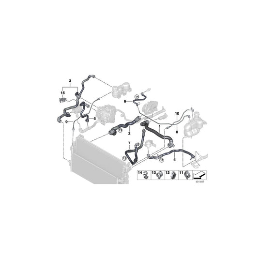 Genuine BMW 17127645520 F45 Coolant Hose, Supply Radiator cylinder head housing (Inc. 225xe & Cooper SE ALL4) | ML Performance UK