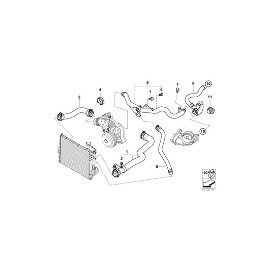 Genuine BMW 11537787405 E46 Water Hose (Inc. 318d, 320td & 318td) | ML Performance UK Car Parts