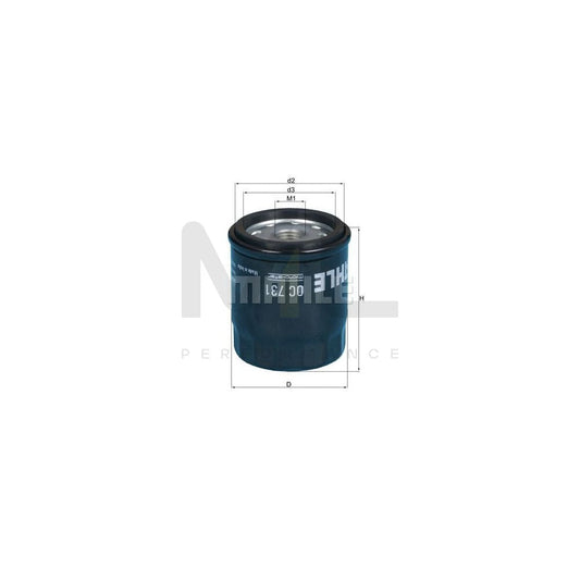 MAHLE ORIGINAL OC 731 Oil Filter Spin-on Filter, with one anti-return valve | ML Performance Car Parts