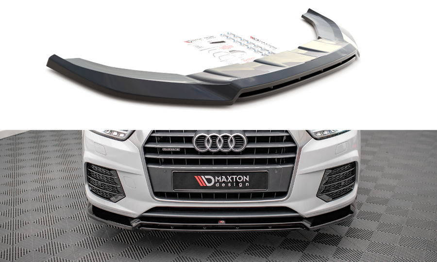 Maxton Design AU-Q3-1F-SLINE-FD2T+FD2RT Front Splitter V.2 Audi Q3 S-Line 8U (Facelift) | ML Performance UK Car Parts