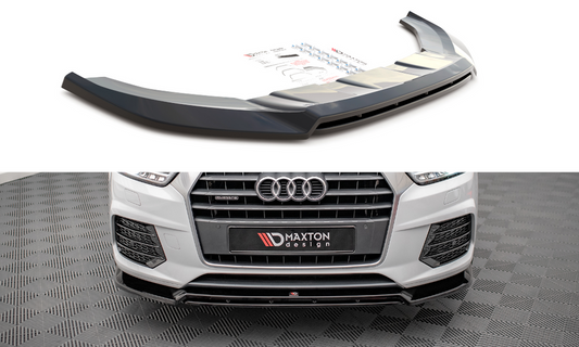 Maxton Design AU-Q3-1F-SLINE-FD2T+FD2RT Front Splitter V.2 Audi Q3 S-Line 8U (Facelift) | ML Performance UK Car Parts