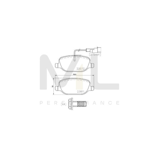 Brembo P 23 166 Brake Pad Set For Alfa Romeo 4C With Brake Caliper Screws | ML Performance Car Parts